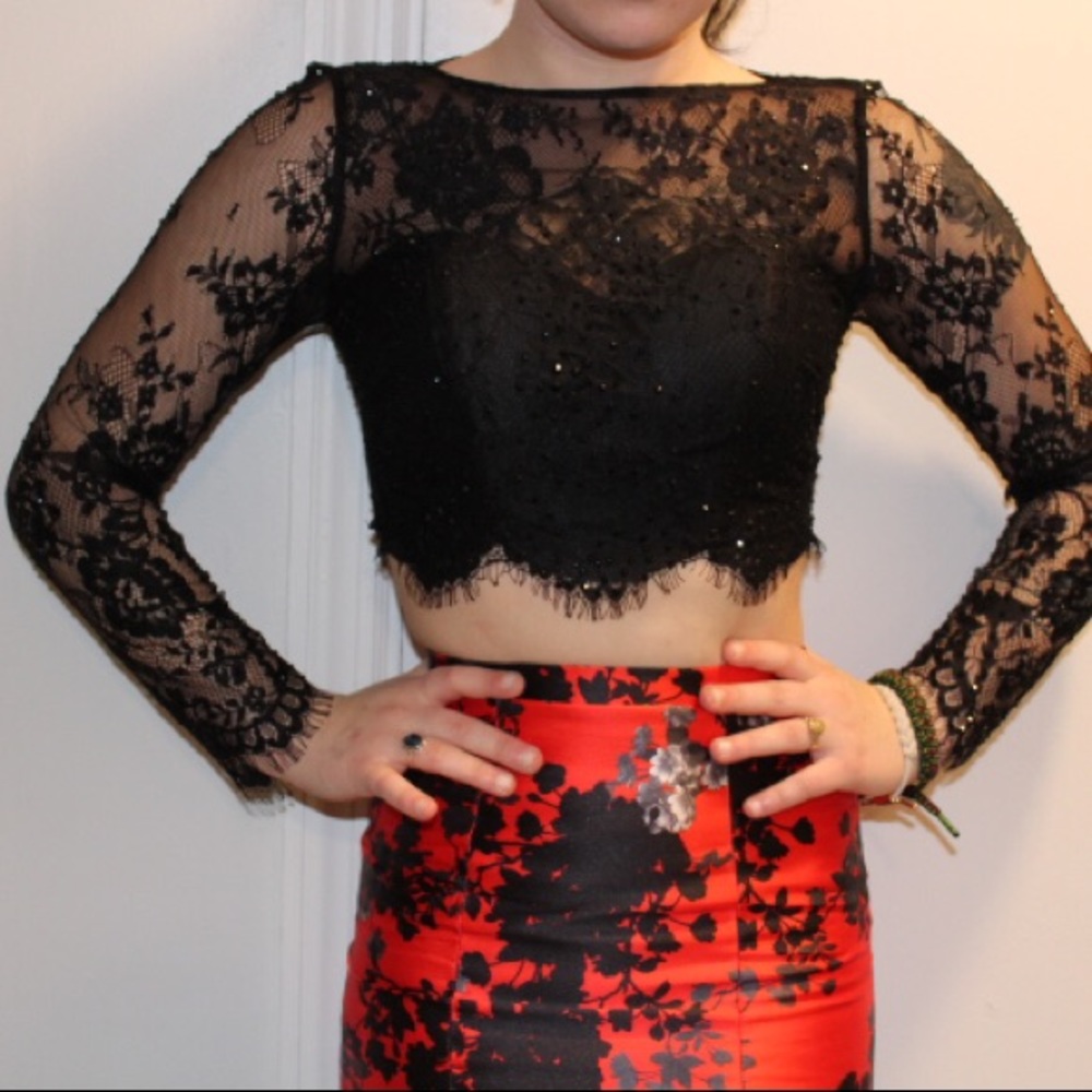 Clarisse two piece long sleeve mermaid gown
